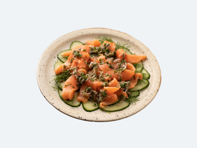 Loch Duart Salmon Crudo with Caper and Shallots dressing